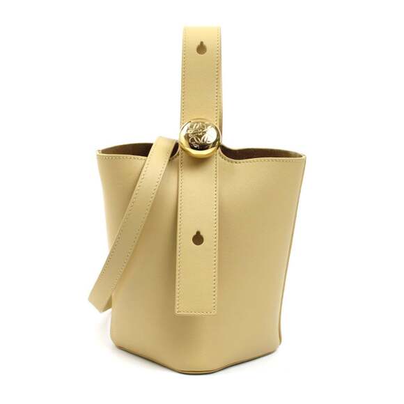 LOEWE Handbags - LOEWE Pebble Bucket Mini 2-Way Shoulder Bag, Dark Butter Beige (AANBBBMX01 87...